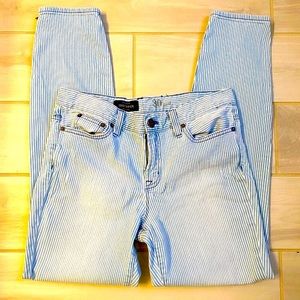J.Crew || Blue/ white striped toothpick jeans (30 tall)